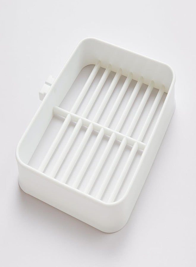 Pathavi Plastic Soap Dish Holder with Drainage Slots - Rectangular Self-Draining Soap Tray for Bathroom & Kitchen Sink, Non-Slip, Durable & Easy to Clean (White) | Pack of 6 - Image 2